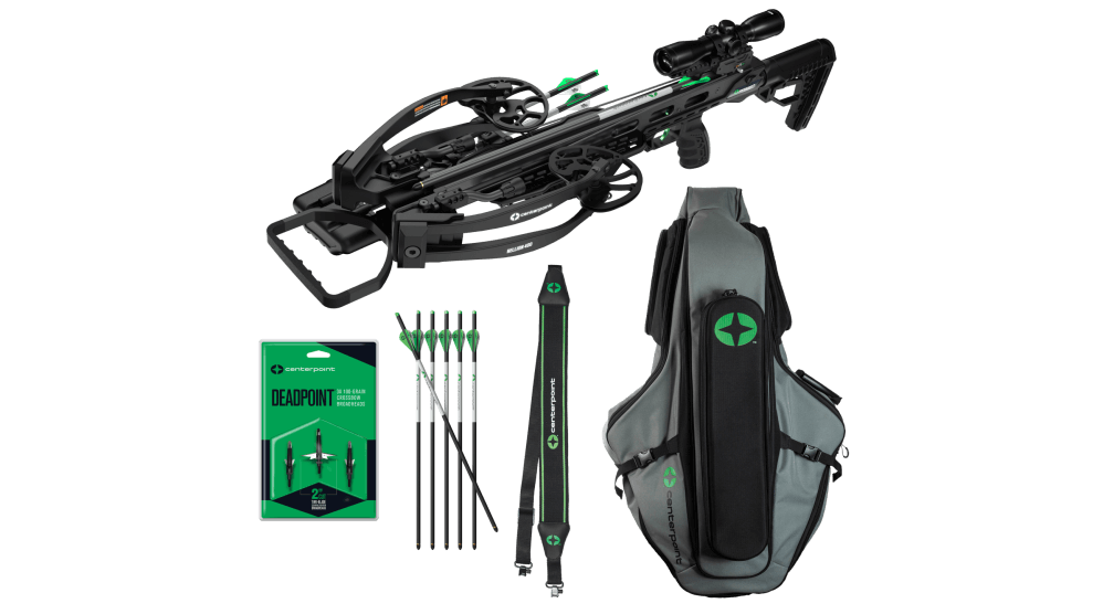 Hellion™ 400 HRK (Hunt Ready Kit) Compound Crossbow [The CenterPoint Hellion 400 HRK (Hunt Read Kit) is a one-of-a-kind, all-in-one crossbow hunting solution. This single box contains everything you need for the field.]