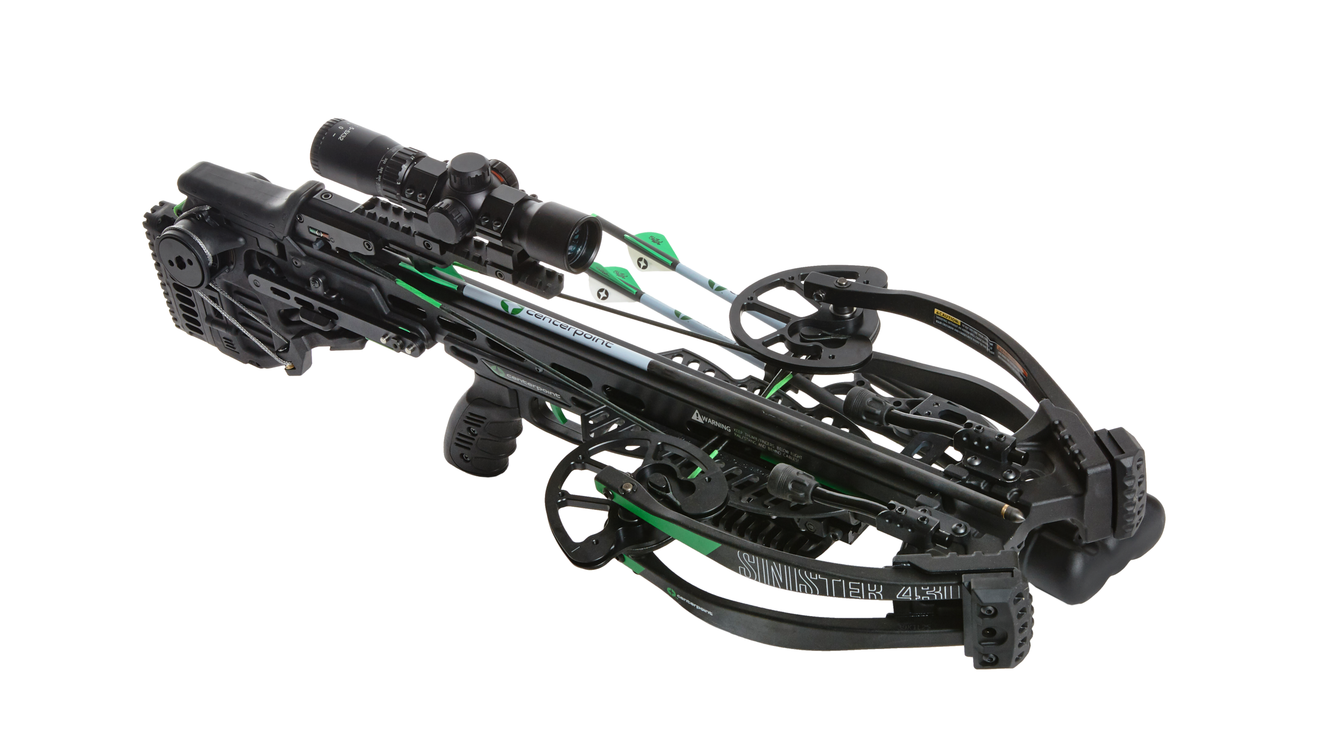 Sinister 430 [ Hone in on your target and release 164 foot pounds of kinetic energy at 430 FPS with the Sinister 430. By combining superior stability, handling, and advanced technology, you can head out in search of your next trophy confident you hav